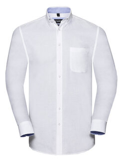 Men&acute;s Long Sleeve Tailored Washed Oxford Shirt, Russell Collection R-920M-0 // Z920