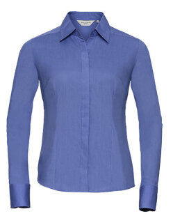 Ladies&acute; Long Sleeve Fitted Polycotton Poplin Shirt, Russell Collection R-924F-0 // Z924F