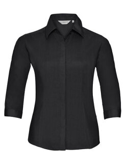 Ladies&acute; 3/4 Sleeve&nbsp;Fitted Polycotton Poplin Shirt, Russell Collection R-926F-0 // Z926F