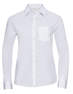 Ladies&acute; Long Sleeve Classic Polycotton Poplin Shirt, Russell Collection R-934F-0 // Z934F