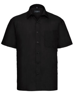 Men&acute;s Short Sleeve Classic Polycotton Poplin Shirt, Russell Collection R-935M-0 // Z935