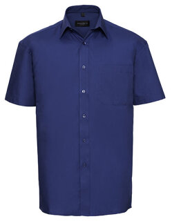 Men&acute;s Short Sleeve Classic Pure Cotton Poplin Shirt, Russell Collection R-937M-0 // Z937