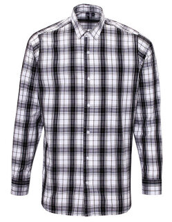 Men&acute;s Ginmill Check Long Sleeve Cotton Shirt, Premier Workwear PR254 // PW254