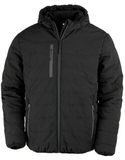 Recycled Black Compass Padded Winter Jacket, Result Genuine Recycled R240X // RT240